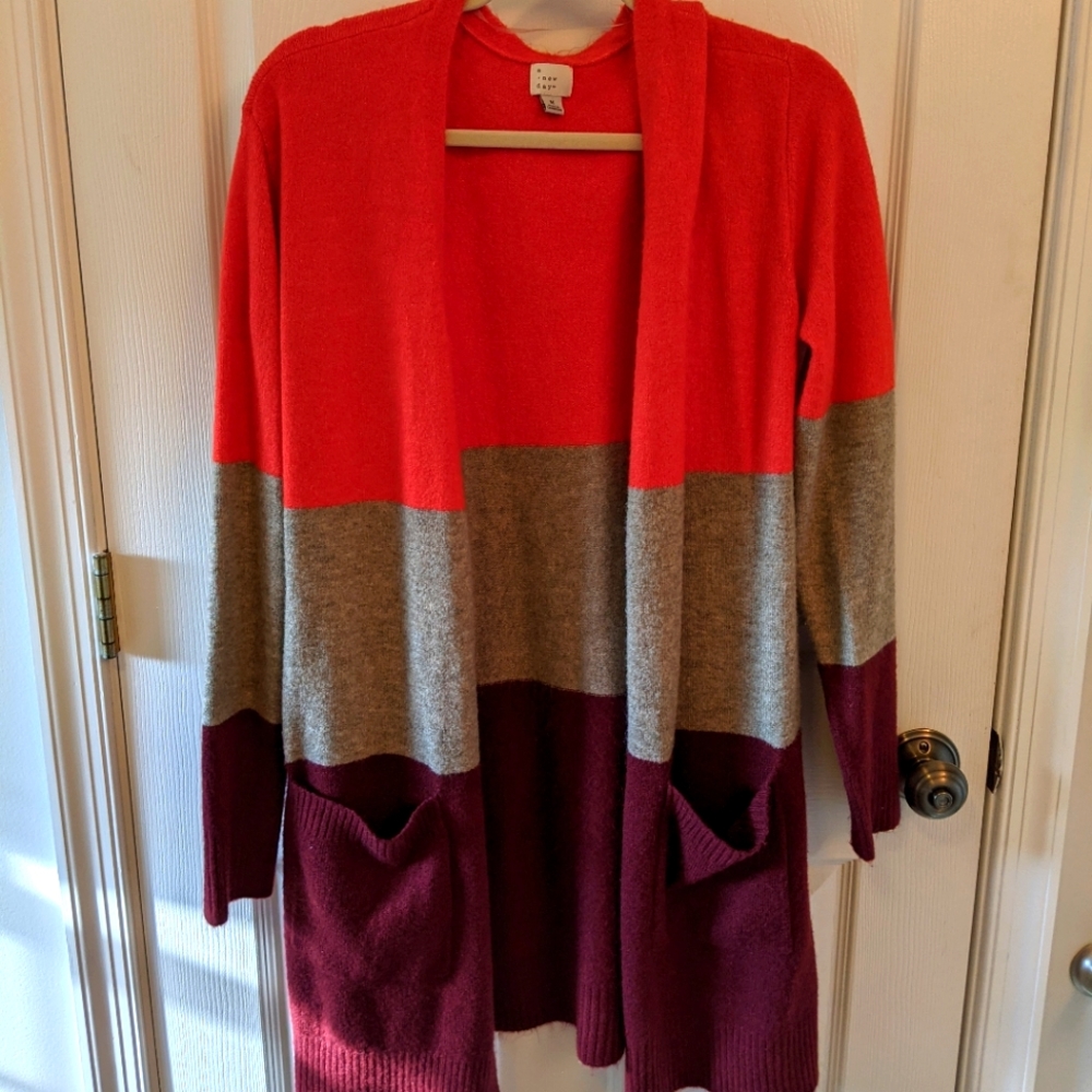 Long Striped Cardigan